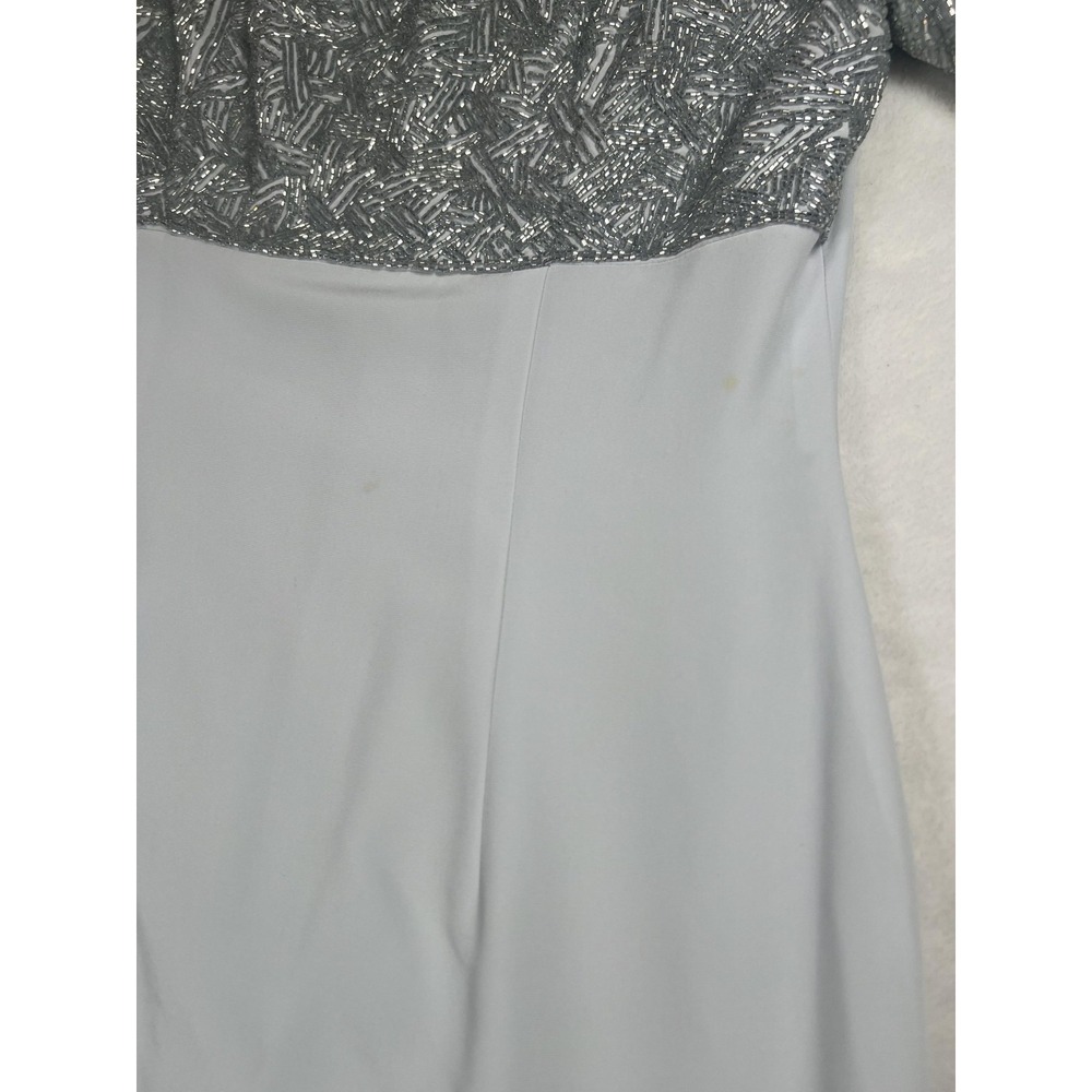 Montage Collection Dress Set Womens 10 Silver Beaded Jacket Formal Evening Gown‎ - Picture 15 of 16